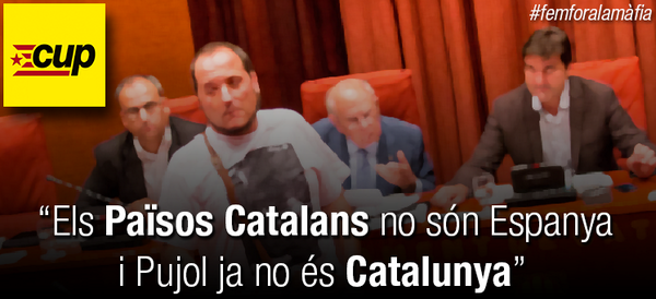 cupnacional's tweet photo. "Els Països Catalans no són Espanya i Pujol no és Catalunya" #aratoca #femforalamàfia #9N2014 http://t.co/pvJOX4mt0O