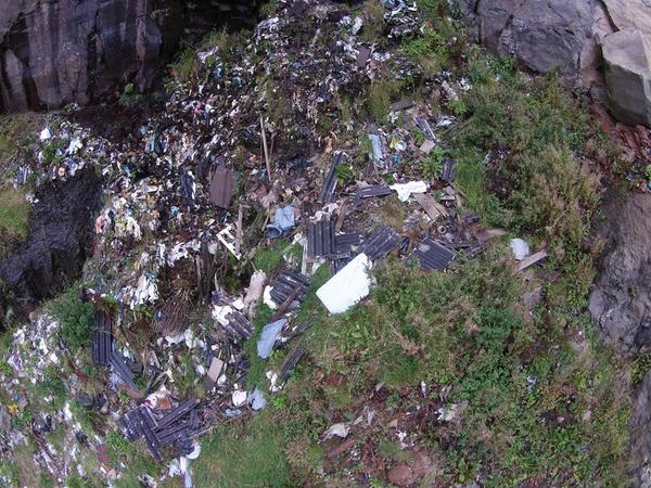 Seasaver's tweet photo. Dumped in the sea: #FaroeIslands solution to waste disposal. Via @CaptPaulWatson #pollution cc @GunnarHJ @OpGrindStop http://t.co/6kQRnOr6fO