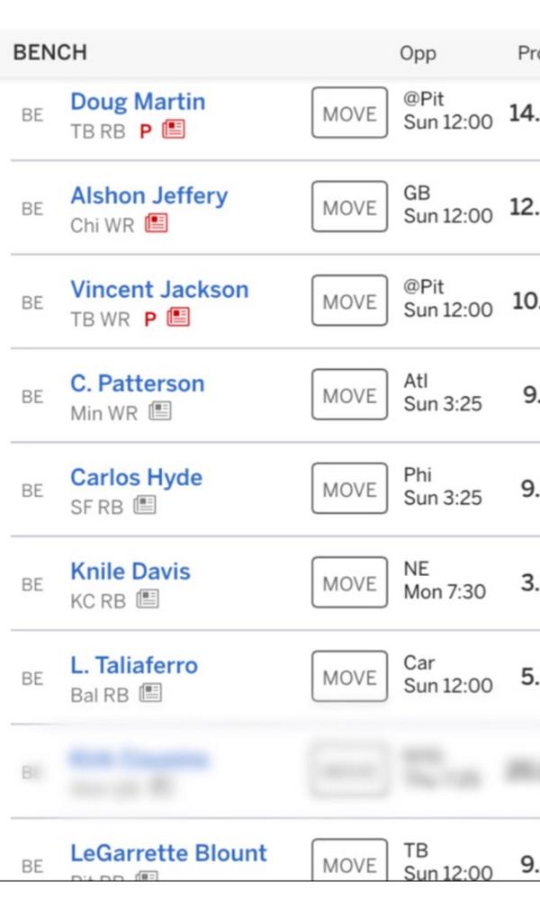 stephkemen's tweet photo. @DrRoto @Fantasy_Guru Cousins fail! Need to make up for that! Need 5 total, at least 2 WR. Thanks! 💁 http://t.co/UR5Jcee9Zh