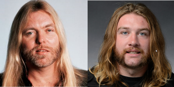 CoachBrown19's tweet image. Separated at birth?  The third Allman Brother. @AustinTomaz  #doppelgangers  #RamblinMan