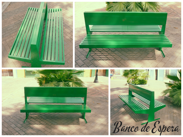 IMGLO1's tweet image. Banco de espera, útil para exteriores como: plazas, paradas, aeropuertos, etc.