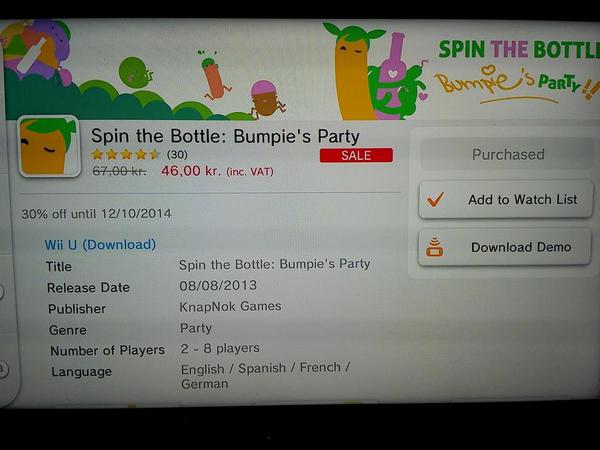 UffeFlarup's tweet photo. The free demo version of @spinningbottles by @KnapNokGames is now available on the Wii U eShop #dkgame #segame http://t.co/nfkaowyMXS