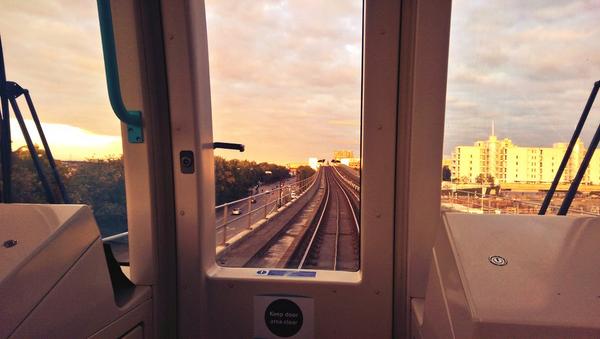 Dougie_Carter's tweet photo. Front of the DLR #rollorcoaster #imthedriver it's the small things after a long day... Mental/physically spent #rest http://t.co/01xGNYsElE