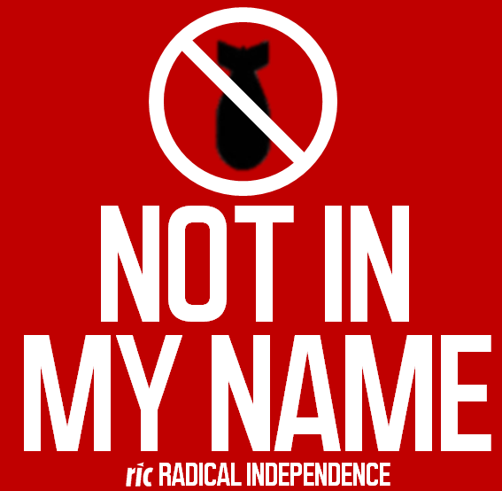 Radical_Indy's tweet photo. Bombing Iraq will not destroy ISIS - it will only spread terror. Not in our names. http://t.co/v0Ny6CRfaI