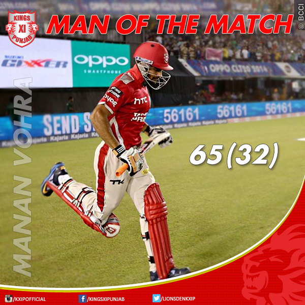 Congratulations to sadda sher <a href="/ImMananVohra/">Manan Vohra</a> for getting Man of the Match award.Cha gaye veere #LivePunjabiPlayPunjabi