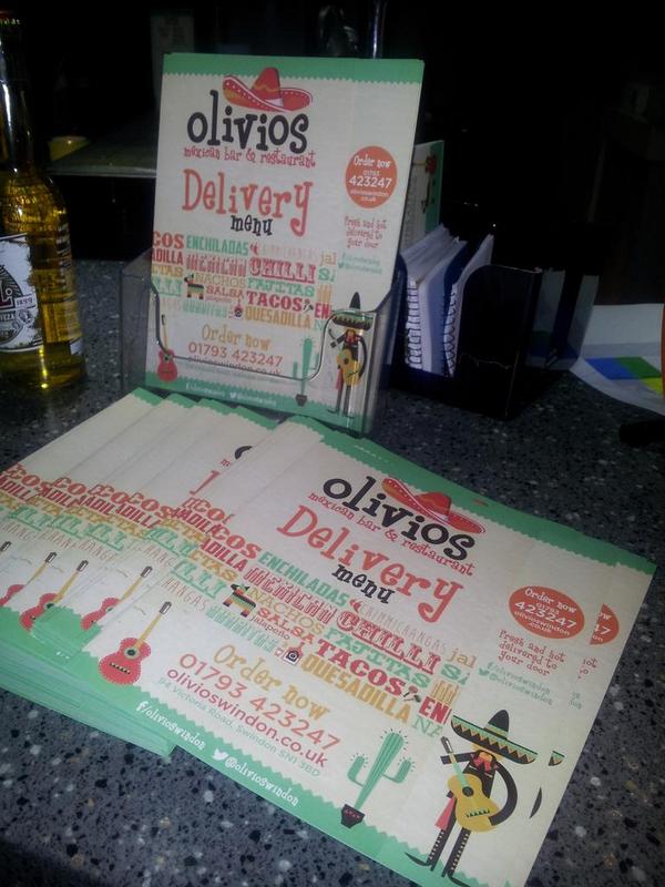 Look out for our NEW delivery menu.. we can send one to you.. email: info@olivioswindon.co.uk or pop in? #Mexican