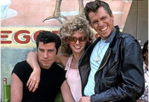 Happy Bday Olivia Newton John. Heres a behind the scenes photo from Grease of Sandy, Danny & our fave Kenickie. 