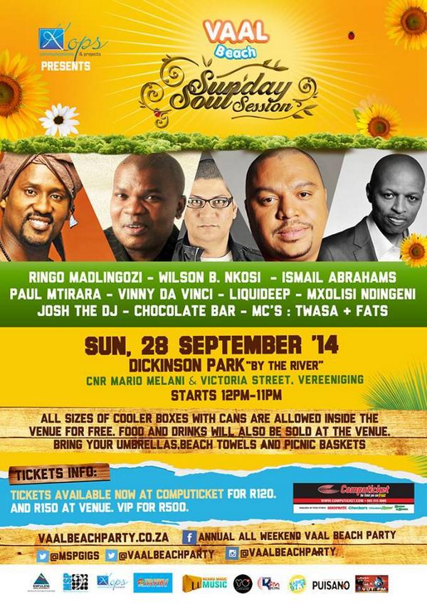 vaalbeachparty's tweet photo. THIS SUNDAY: 28 Sep – Chilling Session @ Dickinson Park by the River,Vereeniging. #VaalBeachParty | http://t.co/AOPkNKh8Q3