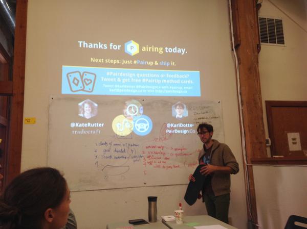 mollysmaps's tweet photo. Thank you @KarlDotter @PairDesignCo for an inspiring #pairdesign workshop and discussion @tradecraft today!! http://t.co/PlCv7rmuY4
