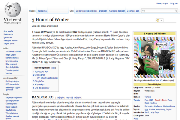 hoursofwinter's tweet photo. Wiki'de biz...evet evet alttaki verilen tarihler doğru! YARIN İLK SINGLE ÇIKIYOR! http://t.co/rjyMyWPA4v