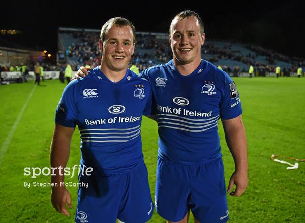 sportsfile's tweet photo. History made at the RDS tonight as twin's Bryan and Ed Byrne come on for Leinster in their victory over Cardiff Blues http://t.co/CdCgi38mK9