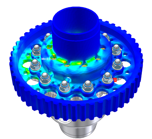 Gerardo_OH's tweet photo. Analyzing the stress concentration around bolts #SimulationFriday #FEA http://t.co/7nF3jP7dec