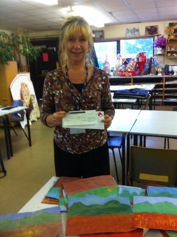 skblueballoon's tweet photo. Ceri Austin HOD Crickhowell High School £160 raised and 90 landscapes for BB Charity Record. http://t.co/WiXKvN39Wd