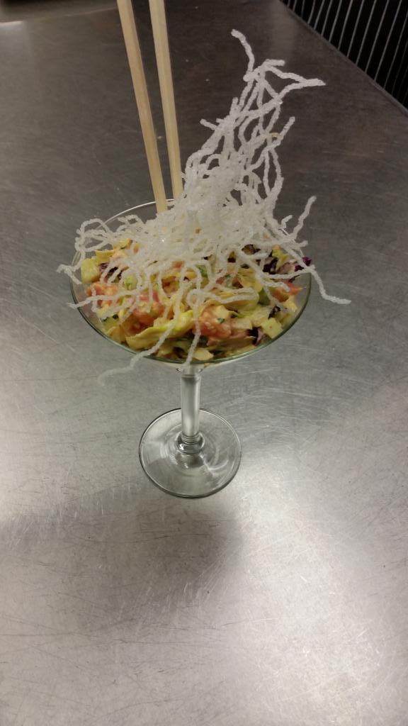Appetizer special tonight is going to be a tuna tini!  Ahi tuna, scallions/cucumbers, siracha mayo, and sesame seeds!