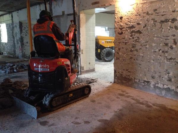 This mini digger is so handy Micheal uses it to get about the house! @My_Terex @HSSHire #scotthospital