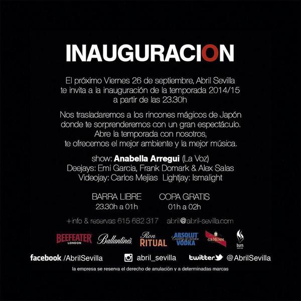 EmiGarciaDj's tweet photo. Esta noche la liamos en @AbrilSevilla junto a los cracks @frankDomark @AlexSalasDJ @Ismaeltamairon #CarlosMejias http://t.co/G9NaOca1w8