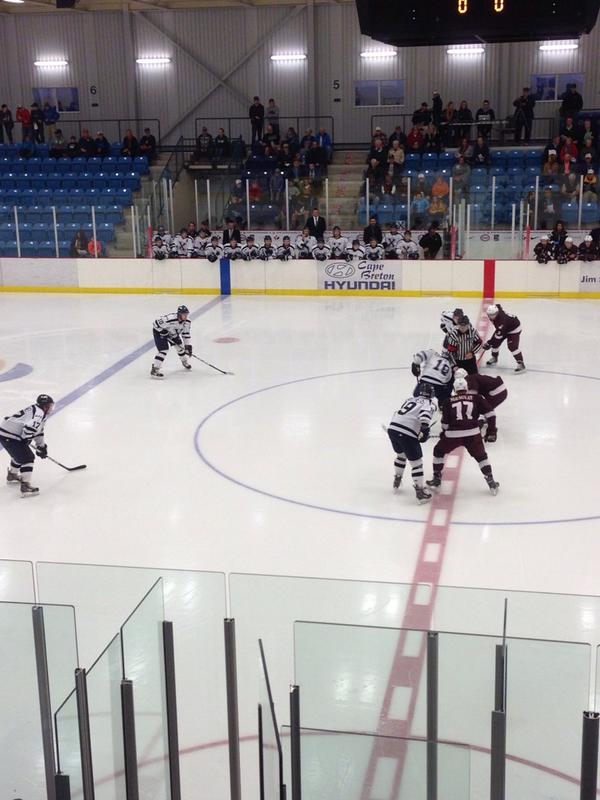 XMenhockey's tweet image. And we are underway in North Sydney...with the all-Cape Breton starting lineup. #goxgo @SMUMensHockey @StFXAthletics