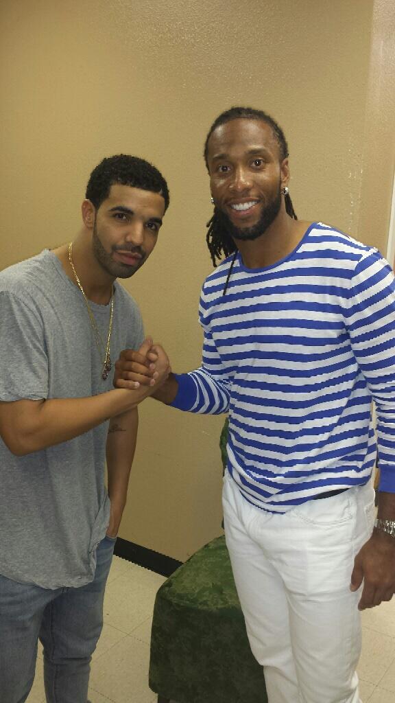 LarryFitzgerald's tweet photo. That dude @Drake was on point last night with his was performance and hospitality!! http://t.co/AtGUnxNYji