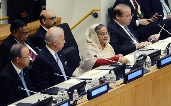 albd1971's tweet photo. #Bangladesh PM Sheikh Hasina addressing world leaders in Peacekeeping Summit on sidelines of #UNGA #PeaceOpsSummit http://t.co/uKwoOIEq90