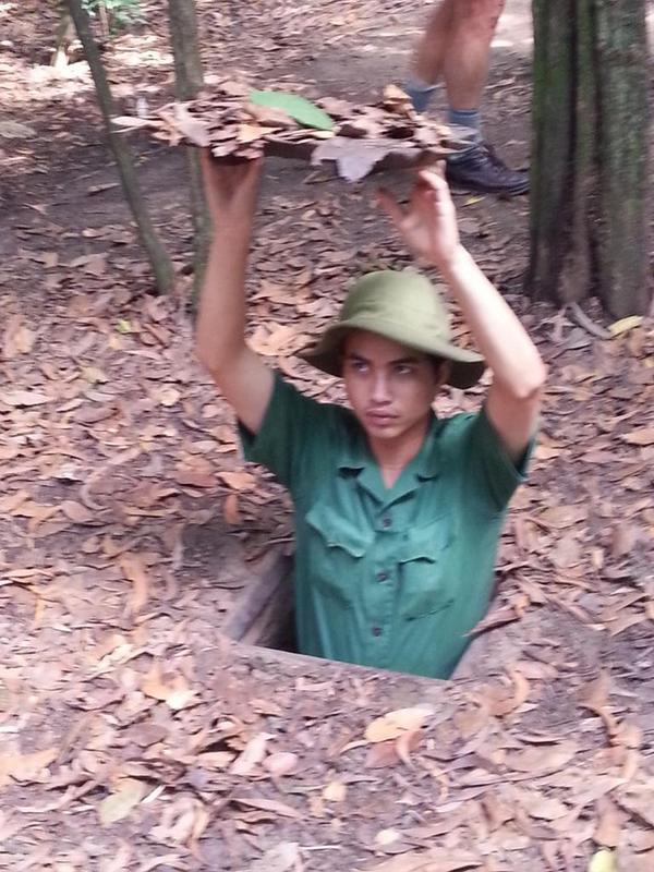 MainPlaya's tweet photo. Great morning in Saigon! Heading to the #MekongDelta soon. Went to the #CuChi tunnels yesterday #NotMeInPic http://t.co/VjVhX8IZZB