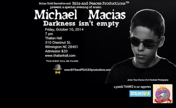Michael Macias in concert at <a href="/thalianhall/">Thalian Hall</a> on Friday, Oct. 10 at 7pm. Purchase tickets at thalianhall.com