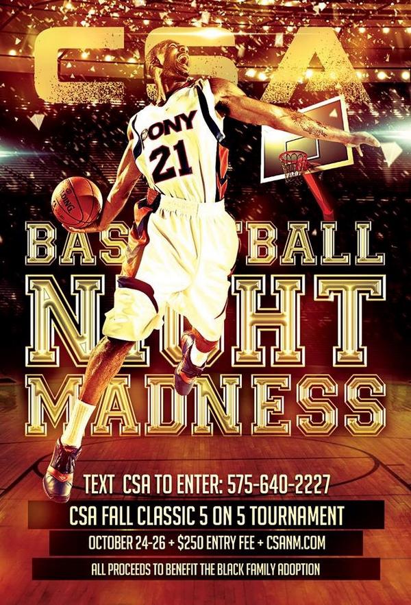 CSANM's tweet image. 4th Annual CSA Fall Classic Men's 5 on 5 Basketball Tournament October 24-26! Are you the best in the southwest? #CSA