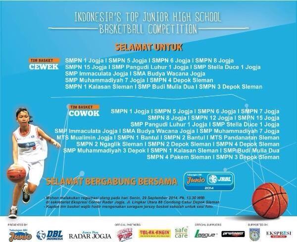 Nih mimin kasih lihat pengumuman tim yg lolos. Selamat yaa buat yang lolos #JRBLJogja