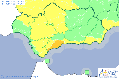 PCMalaga's tweet photo. Aemet eleva a naranja el aviso por lluvias para hoy Sábado en Málaga @malaga http://t.co/FRvxM551CJ http://t.co/WgUcXPPD1J