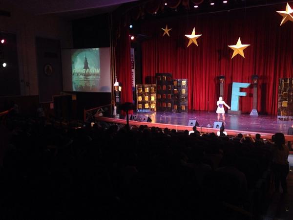 ustjfinex's tweet photo. #3FM2 shouting Lady Espolong's name! #FAA2014 #WeGoFurther ☺️ http://t.co/uVIsKSn0gD