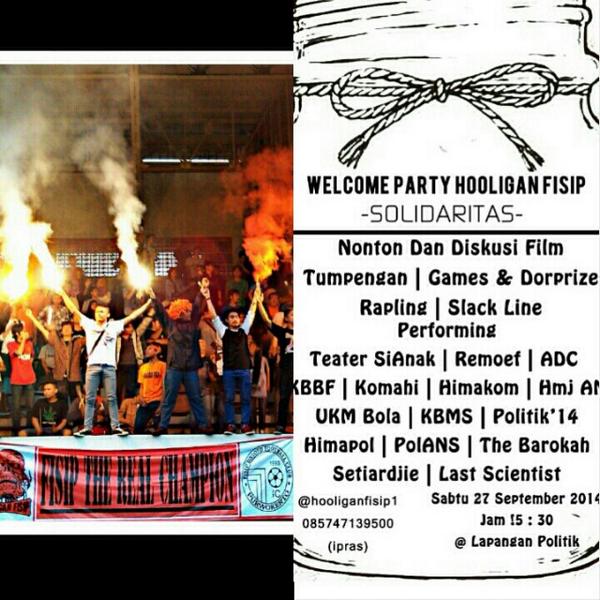BEMFISIPUNSOED's tweet photo. Sore Warga FISIP. yuk ah rame" dateng ke acara Welcome Party @hooliganfisip1 . Pasti bakal keren banget deh acaranya. http://t.co/IykAjaCxuD