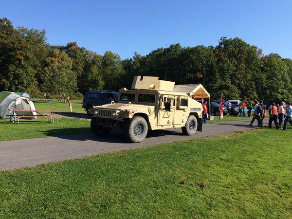 ScouterYves's tweet image. Army display rolling in at Brotherhood Camporee
