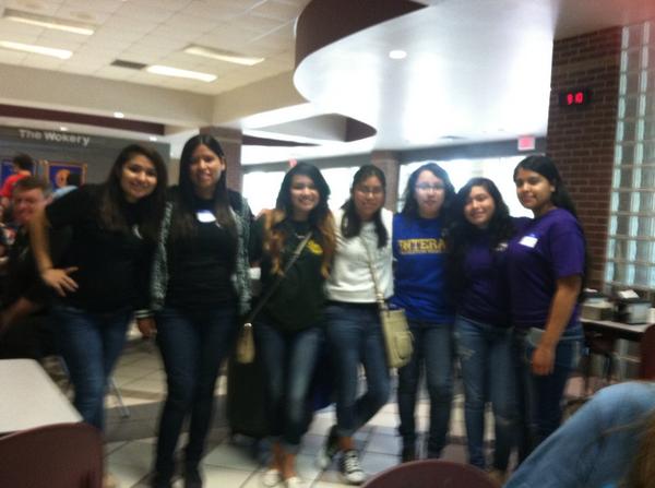KfInteract's tweet photo. Such an awkward picture but whatevs, with angleton high school 💙💙 http://t.co/kmTui3HY5Q