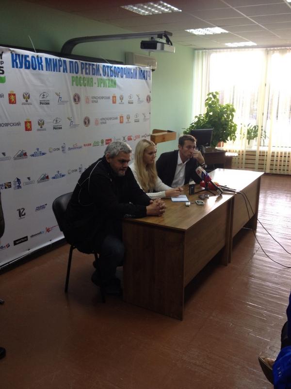 Post math conference with the 2 coaches #rwc2015. The second leg should be interesting!!!