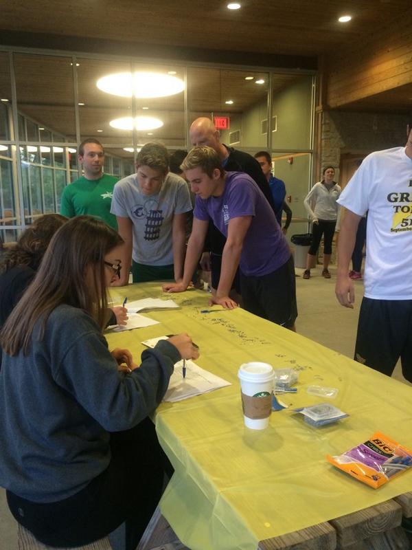 BeGreatToday5K's tweet photo. Check in is underway! Join us @DePauwU nature park #BeGreatToday http://t.co/91TU1Q1Kox