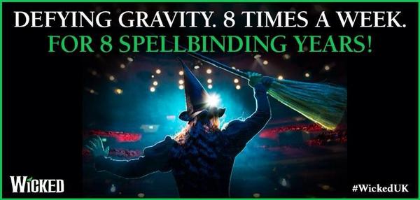 Happy 8th birthday to <a href="/WickedUK/">Wicked UK</a>! Congratulotions on eight great years of Wicked on the West End! 🎉💚