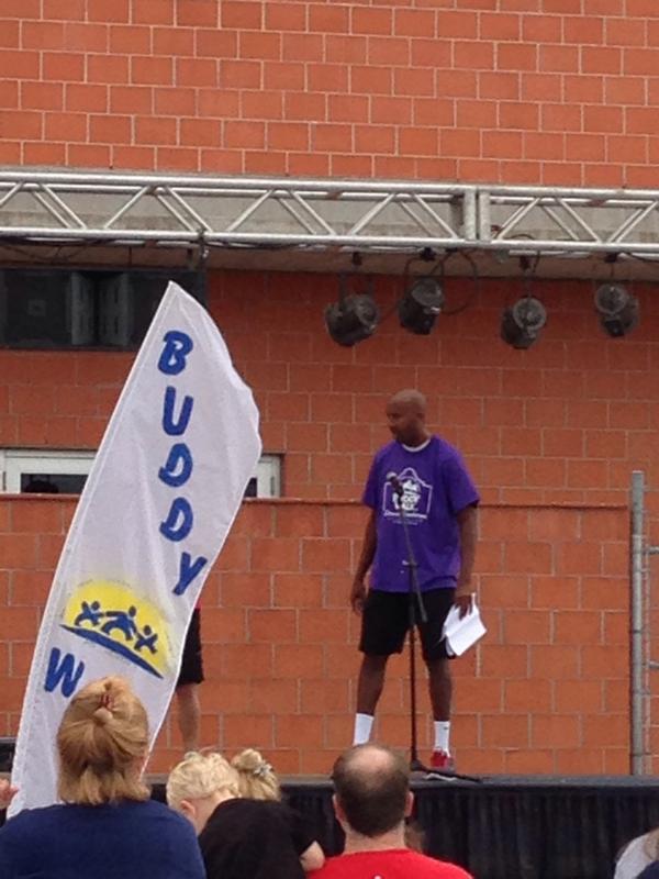 DSASTX's tweet photo. @Bowen12 is on the stage! #SABuddyWalk14 @spurs @NDSSBUDDYWALK @NDSS http://t.co/U7JmR6UHgS