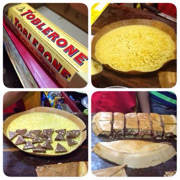 Kuliner_Bandung's tweet photo. Tengah malem gini kalo ditawarin Martabak Toblerone ini, kamu bakal nolak gak? 😋 https://t.co/TaIpf5S0NM