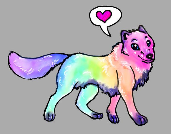 hylde sy sikkerhed Tilly on Twitter: "Rainbow glitter wolf again. I'll sort out that art  backlog sometime. #SeriousPaint lines and #CloverPaint color.  http://t.co/w23LPV67NK" / Twitter