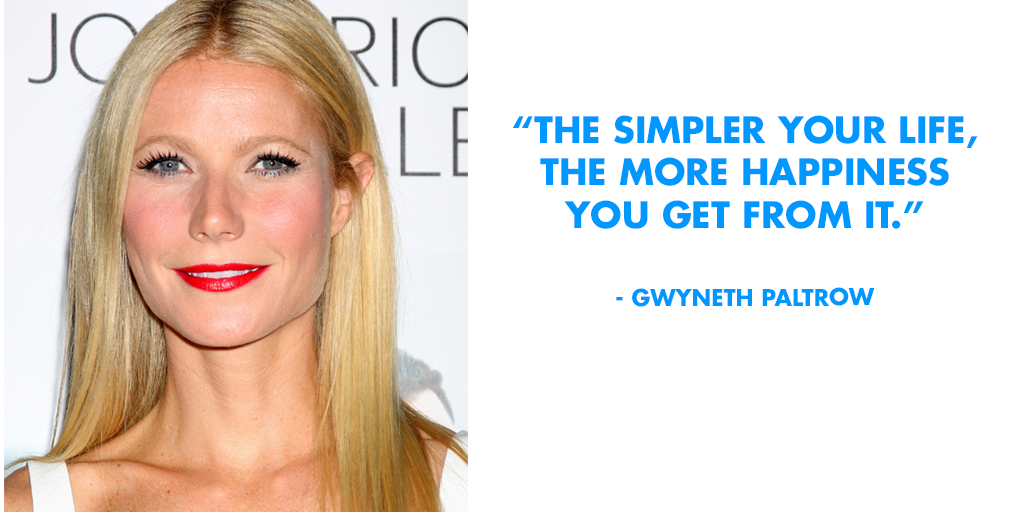 The key to happiness may be simplicity, but a slice of birthday cake helps, too. Happy birthday to Gwyneth Paltrow! 