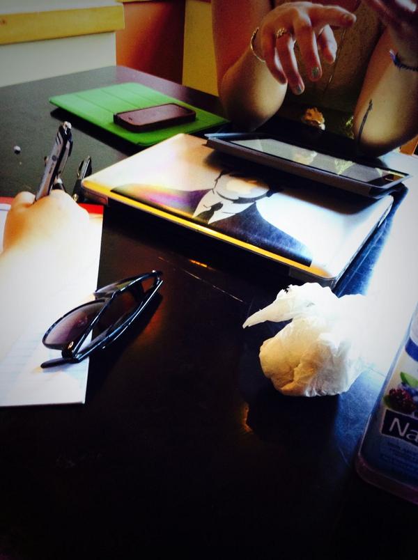 madz_eleine's tweet photo. #storyhackvt team meeting at breuggers http://t.co/EdqLsaZr3D