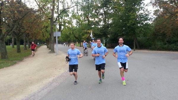 Tandam2014's tweet photo. @inventor_tom and the boys arriving into Amsterdam!! Runners and riders all together! What a team! http://t.co/FTFrLXBldA
