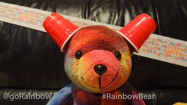 gorainbow's tweet photo. Thanks for joining me for my 15th Birthday! #Birthday with #RainbowBear http://t.co/A3ScMldXGI