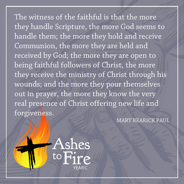 From a devotional reading in #AshesToFire, Year C