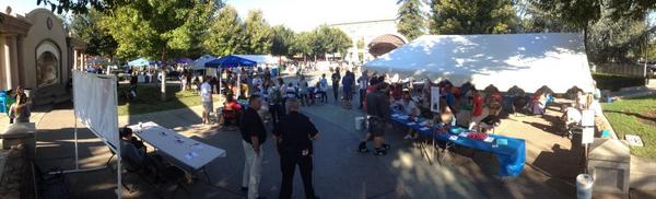 SchreiberEvan's tweet image. Great set-up at the downtown plaza for #OutOfTheDarkness walk for suicide prevention. Come by and register! #Chico