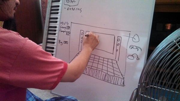 KuyaKris666's tweet image. Prototyping on a dry-erase board. #ClojureCup