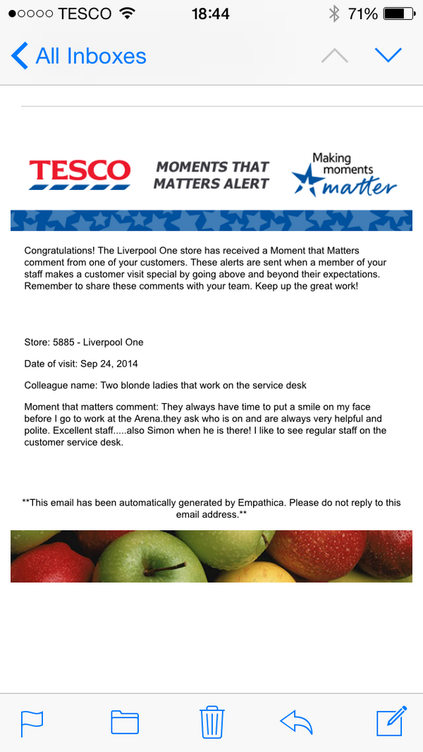 kemylassami's tweet photo. Well done Sue, Mo nd Simon, excellent Customer feedback #makingadifferenceinliverpool1 http://t.co/PDtfjnc10x