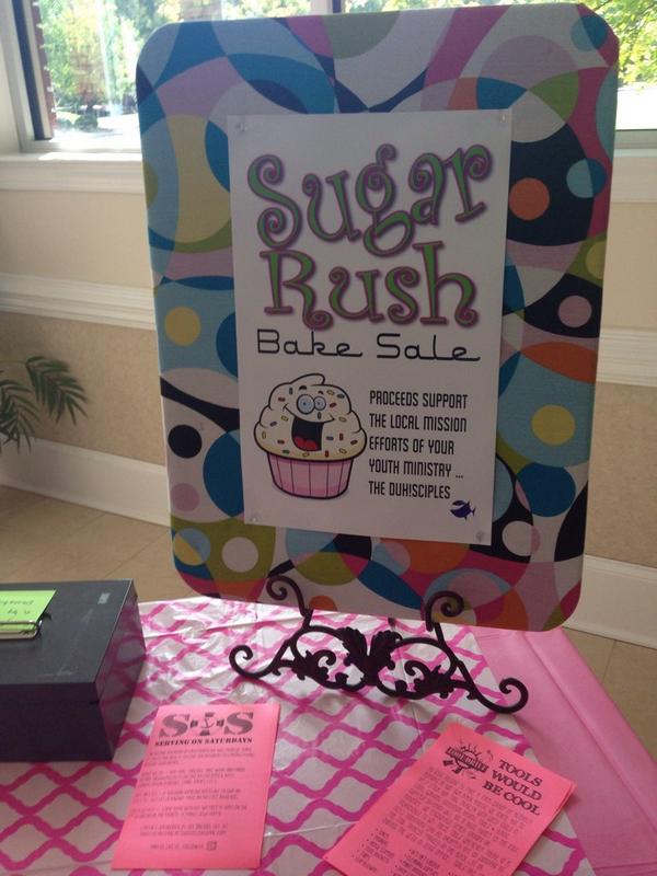 duhsciples's tweet photo. "Sugar Rush" bake sale in a.m Drop off in narthex OR office area - 2 locations!! Proceeds benefit SOS ministry http://t.co/ngDpriXUVj