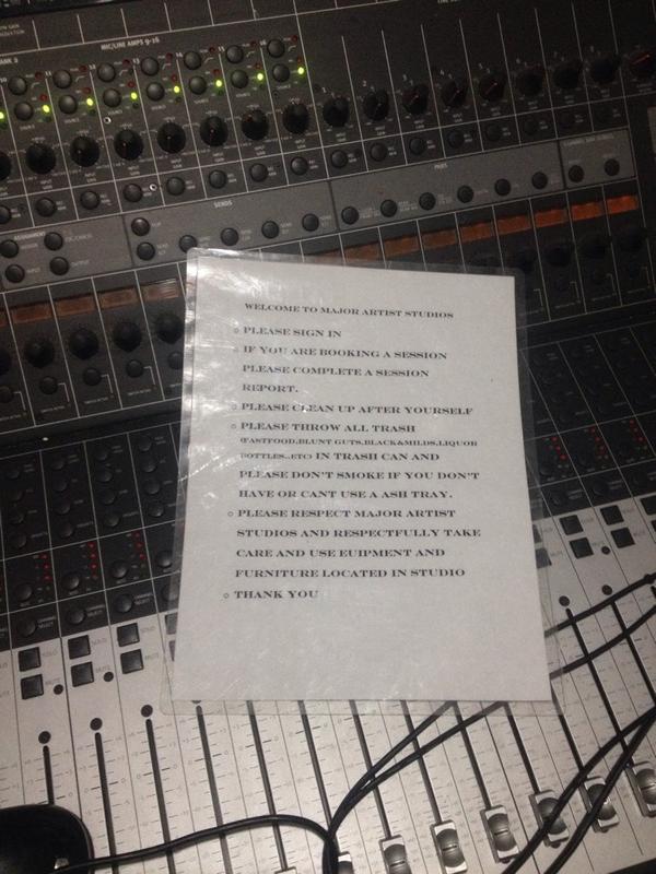 MajorArtistEnt's tweet photo. We at the studio today hit us up #MajorArtist #MajorArtistStudios http://t.co/XNypclhx14