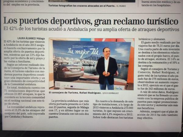 luisaribayos's tweet photo. Hola @manuelmoralesiu Te adjunto noticia del Consejero #Turismo sobre puertos deportivos. Pero xa #Granada nada, no? http://t.co/3sZX63qkR1