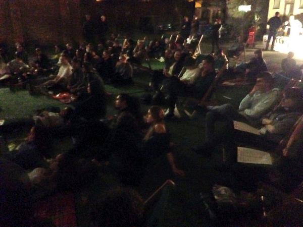 GrowBrixton's tweet photo. Fantastic turnout for the @StillMovingFilm FREE festival tonight in our yard @BrixtonBrewery are here w/delish beers! http://t.co/CU8wOyLEjB